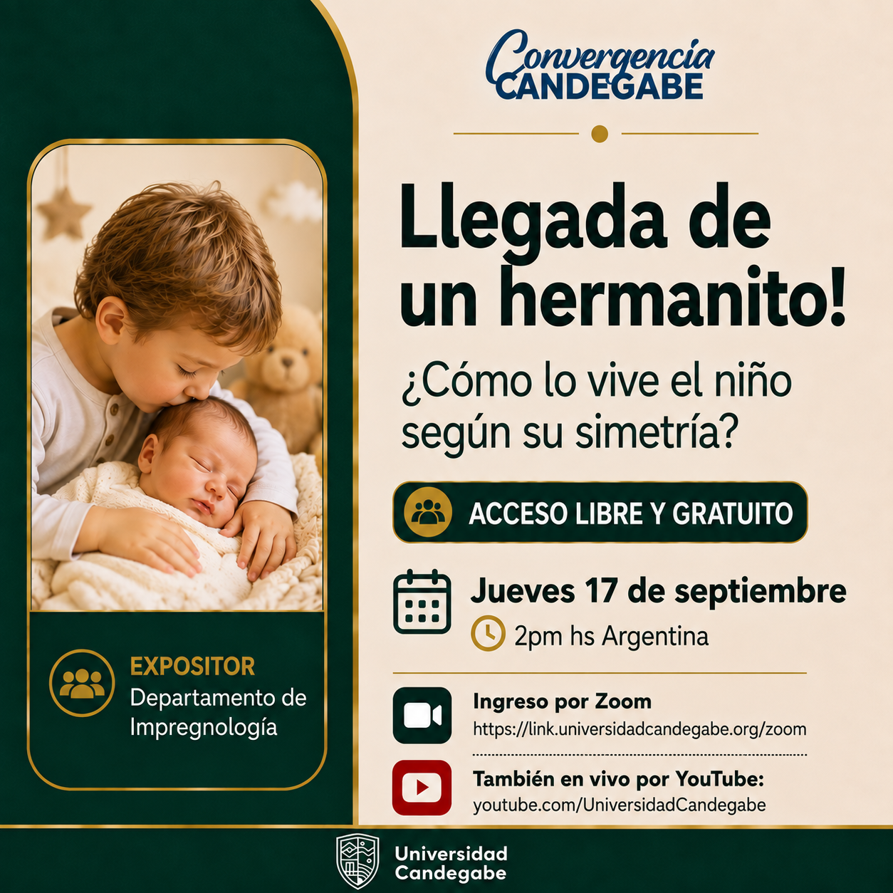 La llegada de un hermanito, ¿Cómo lo vive el niño según su simetría?